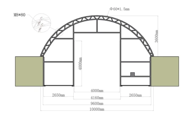 Prístrešok pre kontajnery 10 x 12 x 3,6 m - Image 4