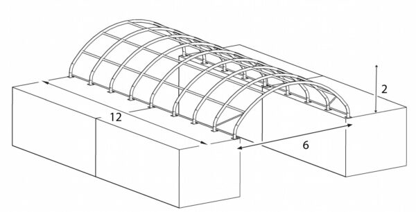 Prístrešok pre kontajnery 6 x 12 x 2 m - Image 2